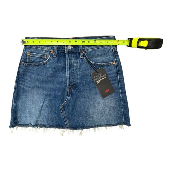 Levi’s Premium Deconstructed Denim Mini Skirt 28 Y2K Coastal Cowgirl NWT - Picture 6 of 8